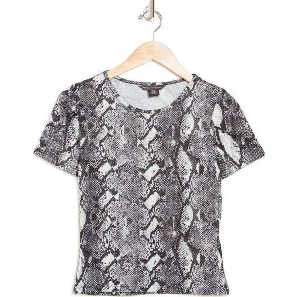 French Connection Snakeskin Print Crop Top - Picture 3 of 8